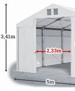 Skladový stan 5x10x2,5m strecha PVC 560g/m2 boky PVC 500g/m2 konštrukcie ZIMA PLUS Zelená Zelená Zelená