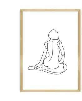Dekoria Plagát Figure Line I, 40 x 50 cm , Ramka: Złota