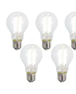Sada 5 inteligentných stmievateľných LED žiaroviek E27 A60 číra 7W 806 lm 2700-6500K