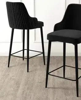 Súprava barových stoličiek Enox Black, 2 ks, 2 ks