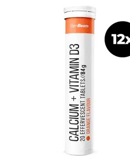 GymBeam Vápnik + Vitamín D3 šumivý 12 x 20 tab pomaranč