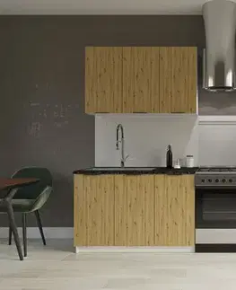 SILVER jednoduchá kuchynská linka 200 cm, dub artisan