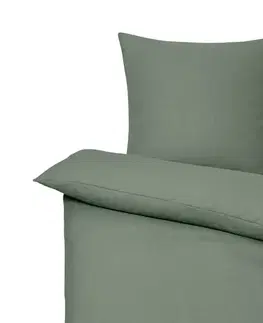Ľanová posteľná bielizeň, zelená, štandardná veľkosť