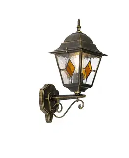 Vintage vonkajšia nástenná lampa starožitné zlato - Antigua Up