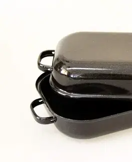 BELIS - Dvojpekáč smaltovaný čierny 35cm, 4,4L