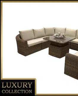 DEOKORK Ratanová modulová zostava BORNEO LUXURY pre 8 osôb (hnedá)