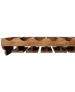 Polica na víno a poháre Kali 70x30 indický masív palisander