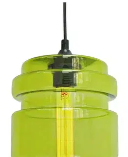 Závesná lampa zo zeleného skla + žiarovka E27 60W Decorado
