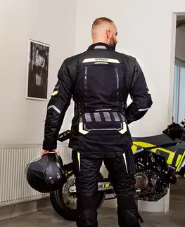 W-TEC Aircross bunda čierna-fluo žltá - 3XL