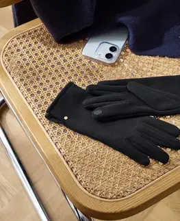 Rukavice z teplákoviny s detailom gombíka