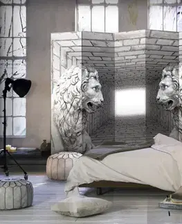 Paraván Stone Lions Dekorhome