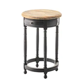 Dekoria Stolik Margaret 45x72 black&natural, 45 x 45 x 72 cm
