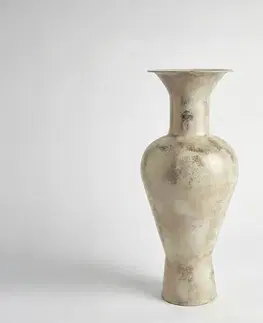 DELIFE Váza Medora B25 x T25 x V60 cm kov alabaster zlatá ručne vyrobená