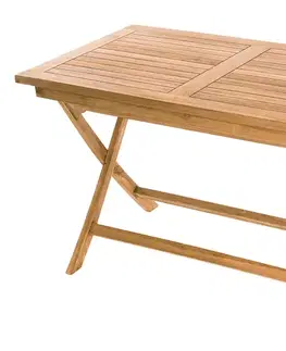 DEOKORK Záhradný skladací stôl obdĺžnik COIMBRA 120 x 70 cm (teak)