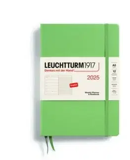 Diár LEUCHTTURM1917 2025 Sage, Medium (A5), riadkovaný, English
