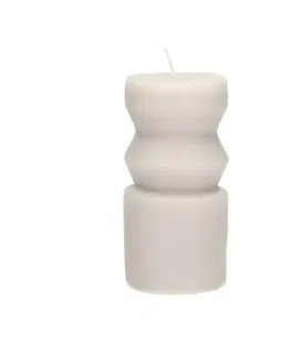 Dekoria Sviečka Cornelia 14cm light grey, 6,5 x 14 cm