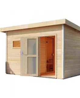 Vonkajšia fínska sauna s predsieňou 393 x 231 cm Dekorhome