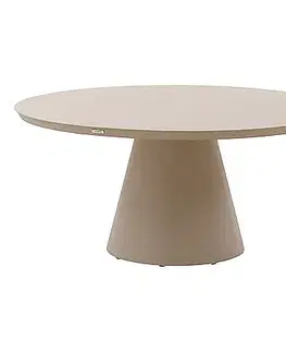 Hliníkový jedálenský stôl ARCADA ø 160 cm (béžová)