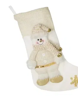 ArtFir Vianočná pančucha SNOW | bielozlatá