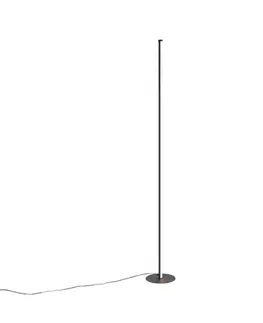 Dizajnová stojaca lampa čierna vrátane LED s dotykovým stmievačom - Clutch