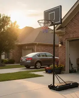 KONDELA Agnel prenosný basketbalový kôš čierna / biela / modrá / červená