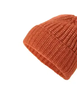 Pletená čiapka s vlnou, oranžová