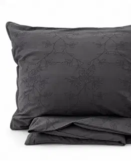 Obliečky bavlnené Luxury Žakár sivá 200x140cm+90x70cm TiaHome