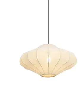 Japandi závesná lampa béžová s látkovým tienidlom 50cm - Plu
