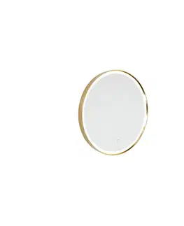Zrkadlo do kúpeľne medené 50 cm vrátane LED 3-stupňové stmievateľné s dotykovým okrúhlym - Miral