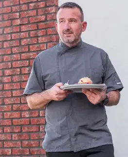 EGOCHEF Kuchársky rondon EGOchef OTTAVIO cool vent sivý - krátky rukáv L