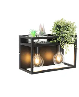 Inteligentná nástenná lampa čierna s poličkou vrátane 2 Wifi G95 - Cage Rack