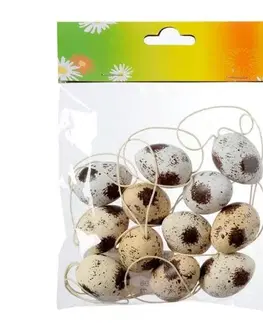 Kinekus Ozdoba závesná veľkonočné vajíčka strakaté 4 cm, plastové, sada 12 ks, mix