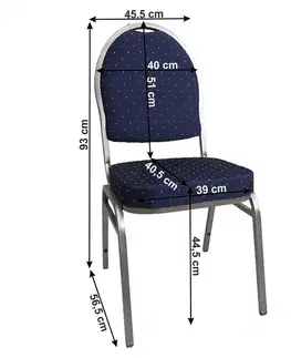 KONDELA Jeff 3 New konferenčná stolička modrá / sivá