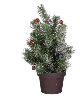 Vianočný stromček  zelený s bobuľami omrznutý výš. 24 x hl. 12 cm 1