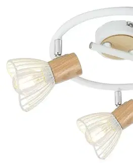 Špirálová stropná lampa 3X25W E14 biele drevo CHILE