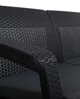 DEOKORK Záhradná ratanová pohovka CORFU LOVE SEAT MAX (antracit)
