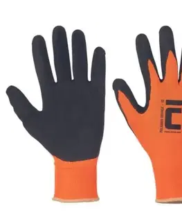 Kinekus Rukavice polomáčané,latex reflexné PALAWAN, oranžové č.8