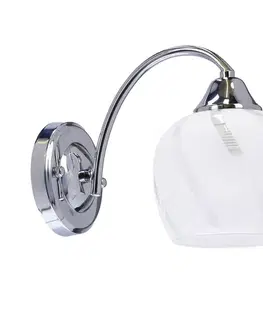 Nástenná lampa Prego chrómová, E27, priehľadné tienidlo
