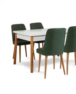 Set stola a stoličiek (5 kusov) Costa White Atlantice-Green