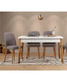 Set stola a stoličiek (5 kusov) Costa White Atlantice-Grey