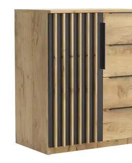 Komoda Sorento I Craft zlatá/čierna