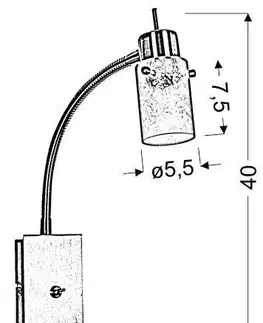Nástenná lampa, nástenné svietidlo, lampa na rameno, 1X40W, G9, matný nikel, ĽADOVÉ KRÁĽOVSTVO