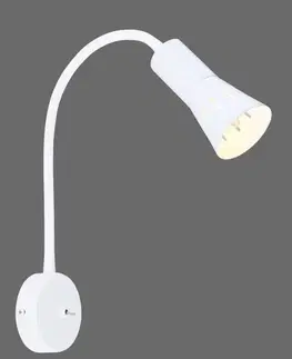 Nástenná lampa biela s nastaviteľným ramenom 1xE14 Arena