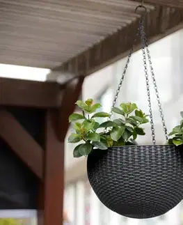 KETER Kvetináč Hanging GLOBE | grafit