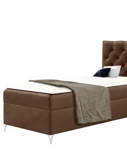 KONDELA Guliette 90 boxspringová posteľ hnedá (Velvet)