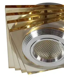 Stropné svietidlo jantárové LED 3W sklenené štvorcové SS-32