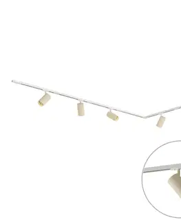 Moderný koľajnicový systém s 5 bodovými svetlami biely s béžovou 1-fázový GU10 70mm - Iconic Jeana Luxe