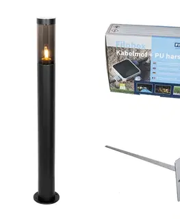 Moderné čierne vonkajšie stojanové svietidlo 80 cm IP44 - Rox