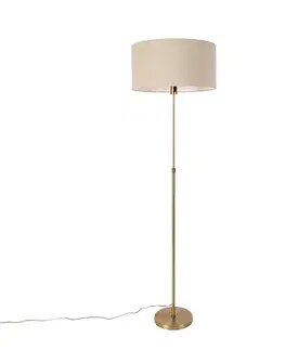 Stojaca lampa nastaviteľná bronzová so svetlohnedým tienidlom 50 cm - Parte