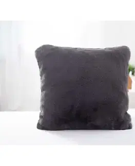MKLozkoviny.sk Obliečka z umelej kožušiny 45 × 45 cm – tmavosivá-  -